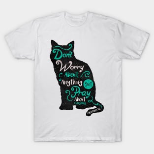 Cat silhouette with motivational words of wisdom T-Shirt